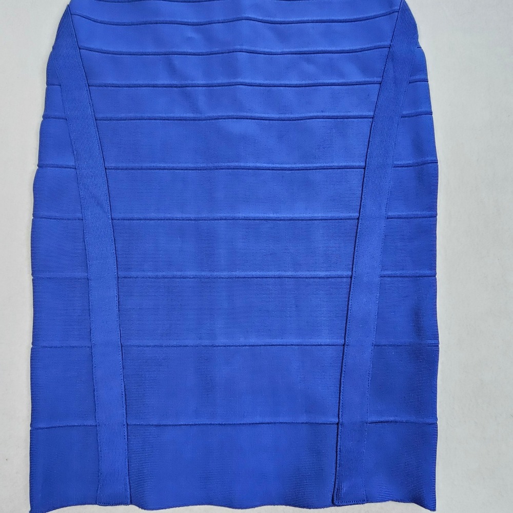 Phistic Royal Blue Bandage Dress Sleeveless Bodycon Midi Square Neck Womens S - Picture 2 of 9